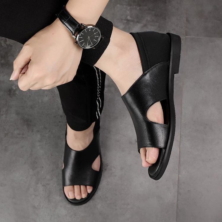 Herrklackar Plain Low-cut Övre Sandaler Med Öppen Tå