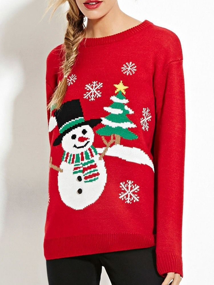 Damjul Regular Thin Broderi Fall Långärmad Tröja