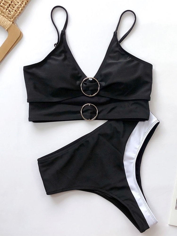 Tankini Set Plain Sexig Badkläder För Kvinnor