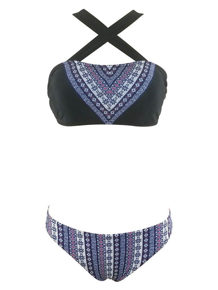 Dam Print Color Block Color Block Tankini