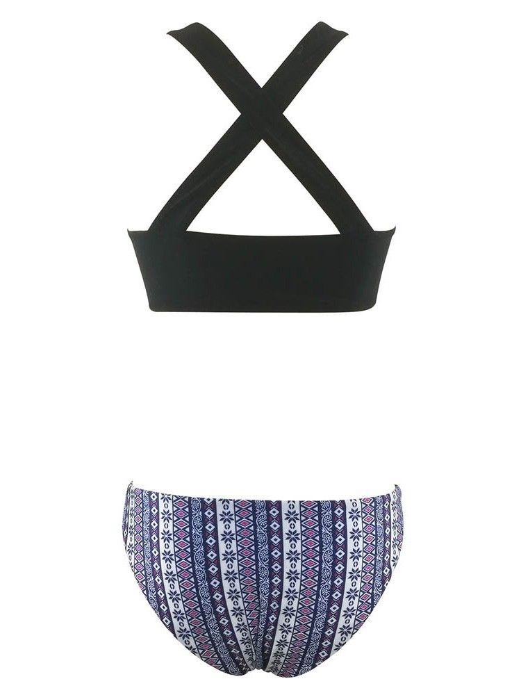 Dam Print Color Block Color Block Tankini