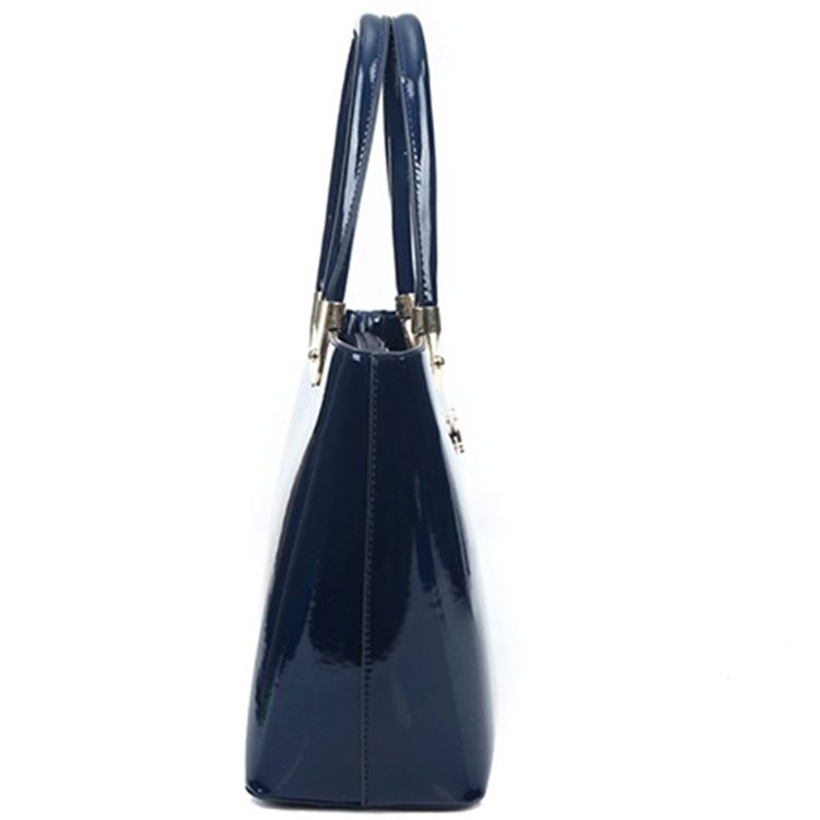Ol Style Shiny Patent Leather Handväska