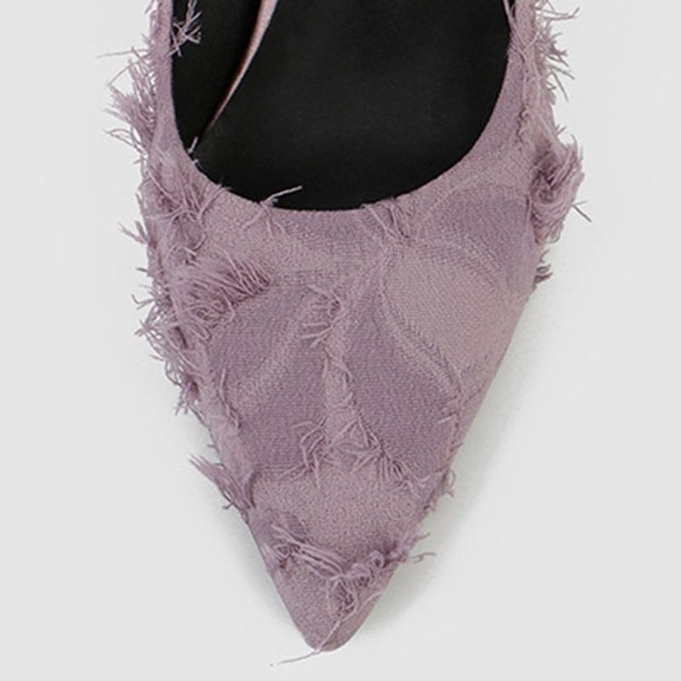 Fringe Stiletto Heel Spets Toe Dam Pumps