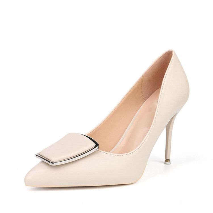 Kvinnor Plain Spetsig Tå Stilettklack Slip-on Pumps