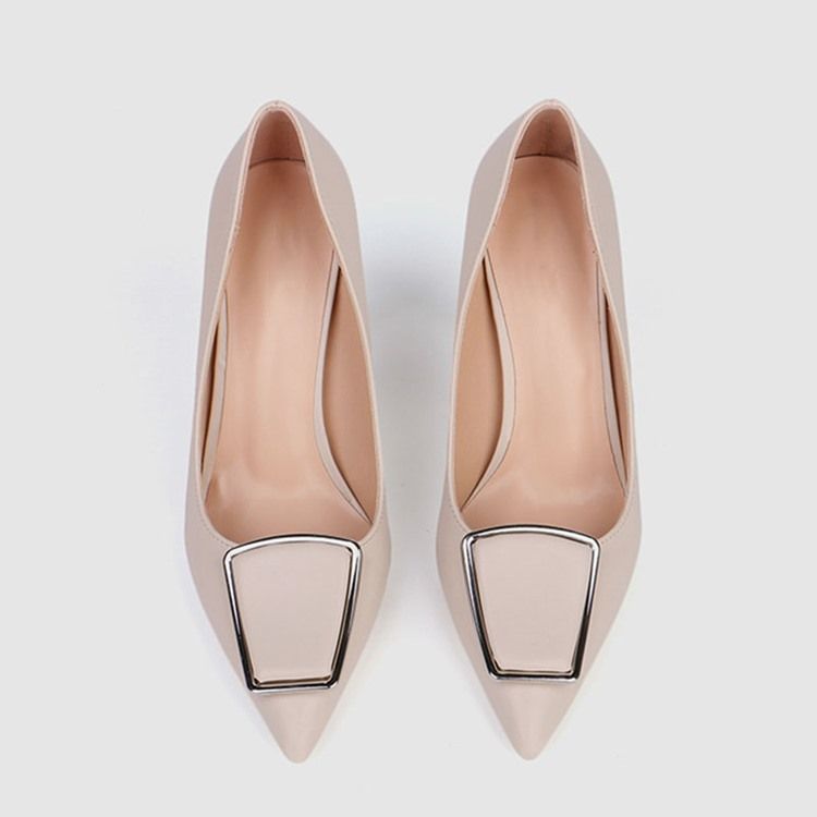Kvinnor Plain Spetsig Tå Stilettklack Slip-on Pumps