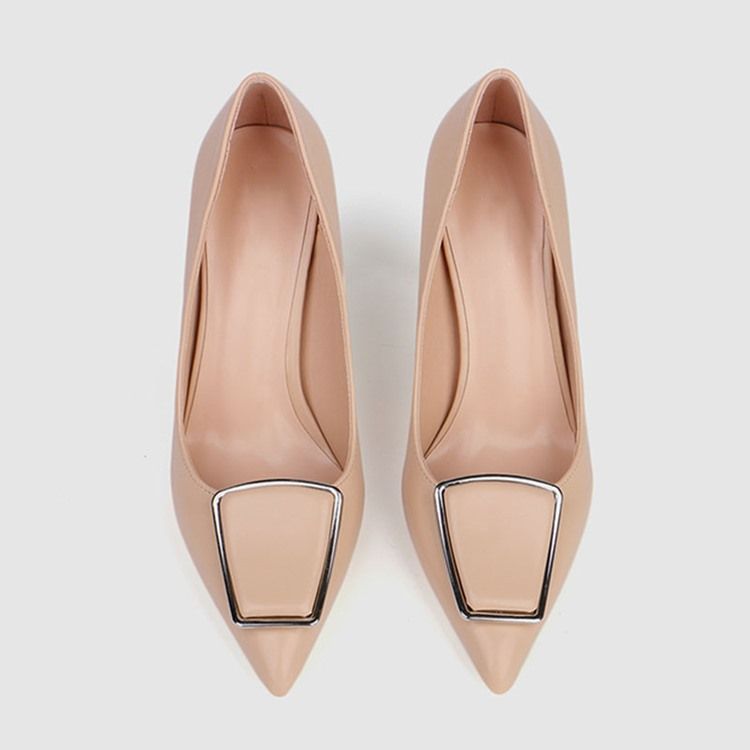 Kvinnor Plain Spetsig Tå Stilettklack Slip-on Pumps