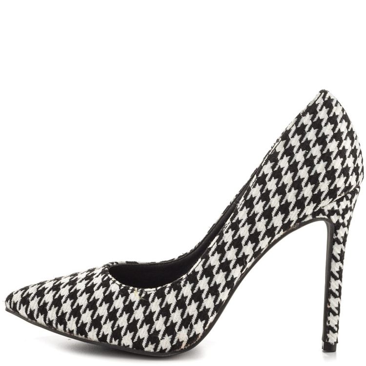 Kvinnors Houndstooth Point Toe Pumps