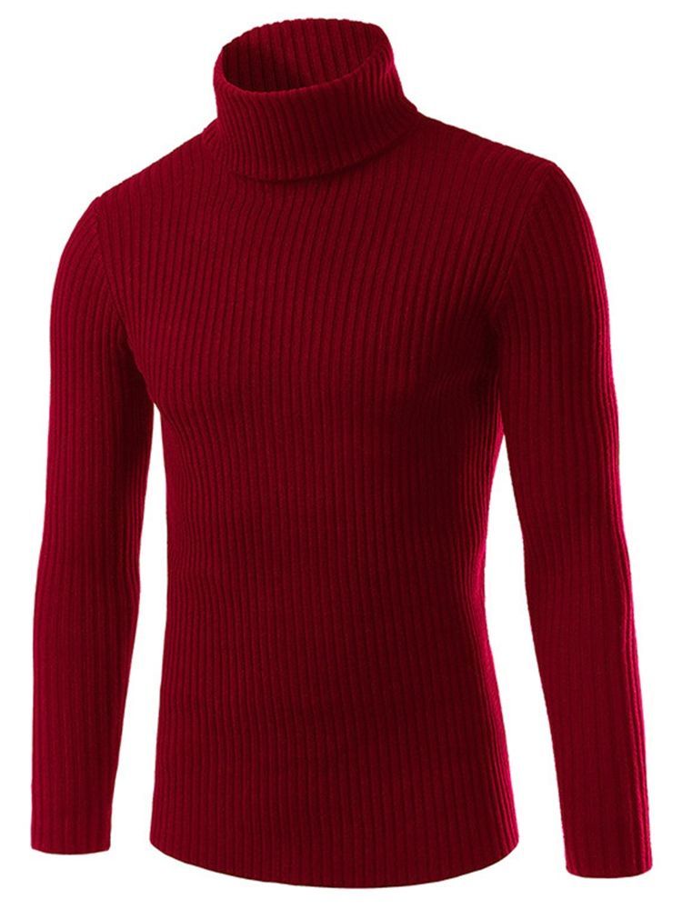 Plain Turtle Neck Slim Herrtröja