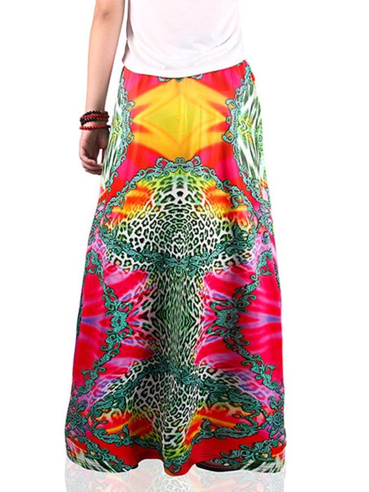 Print Floral A-line Kjol För Kvinnor