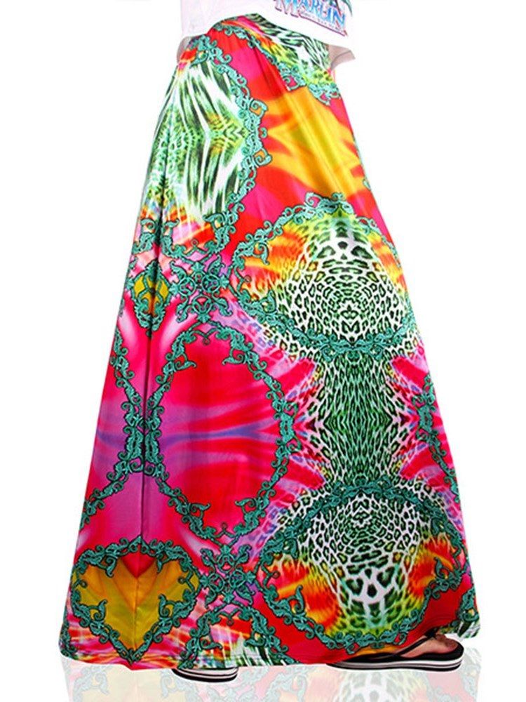 Print Floral A-line Kjol För Kvinnor
