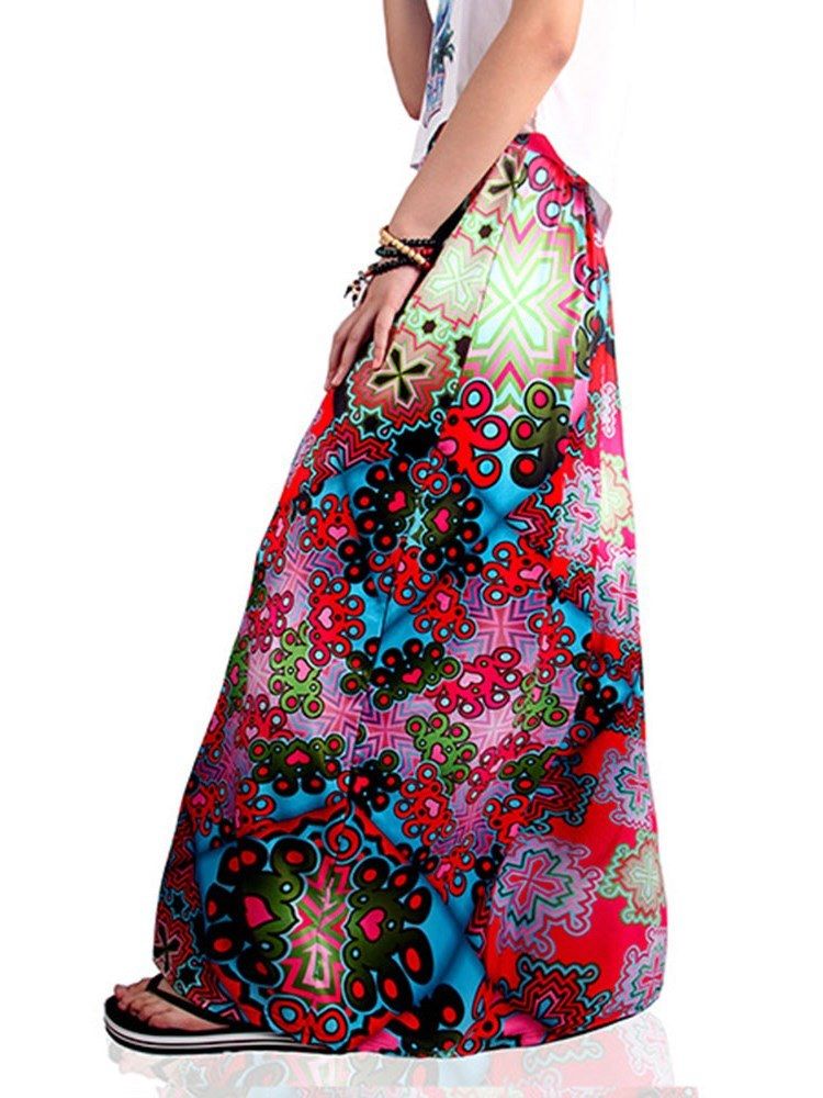 Print Floral A-line Kjol För Kvinnor