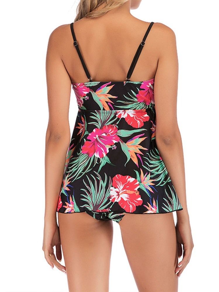 Tankini-set För Sexiga Blommiga Badkläder För Kvinnor