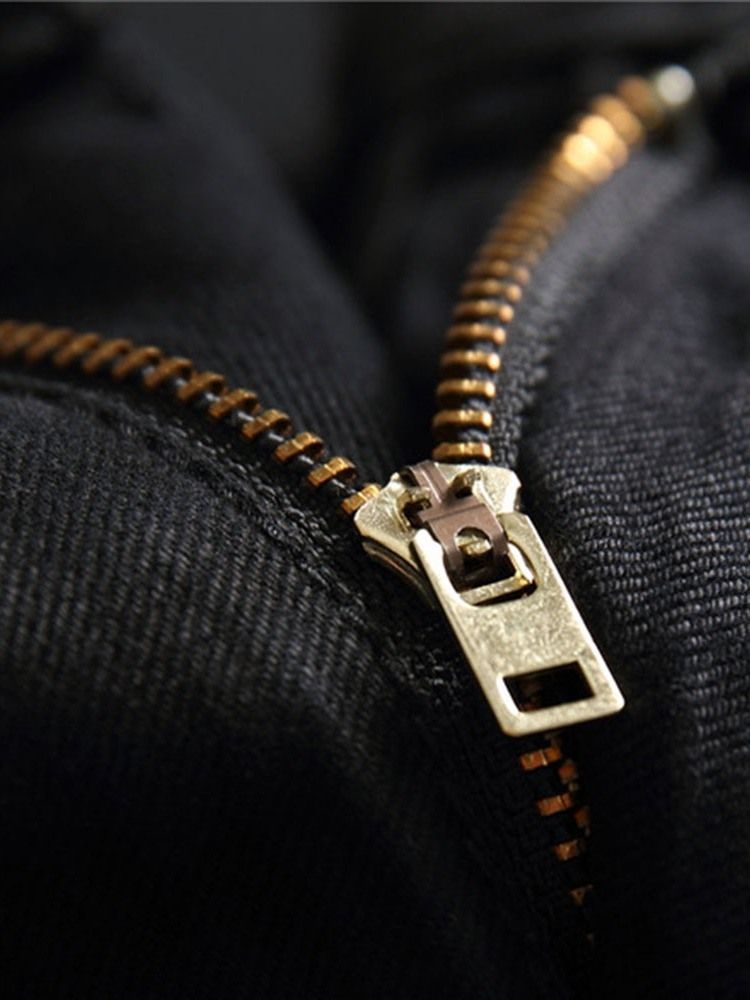 Print Letter Zipper European Men's Jeans