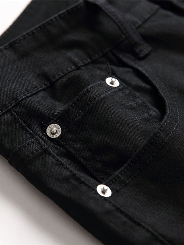 Print Letter Zipper European Men's Jeans
