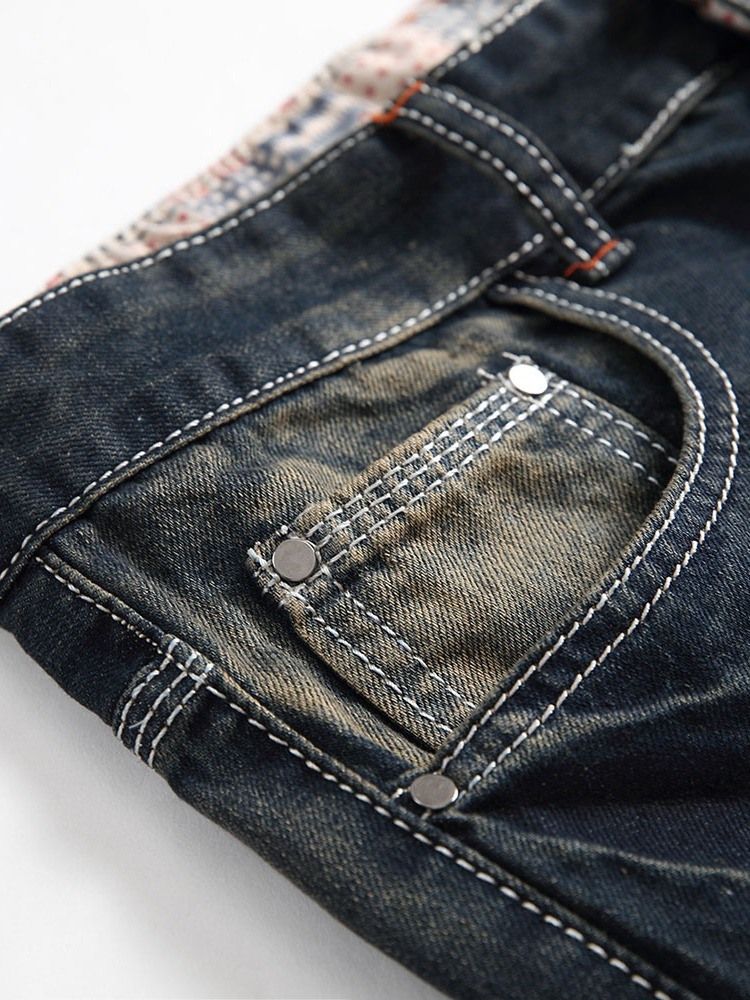 Zipper Straight Men's Casual Jeans