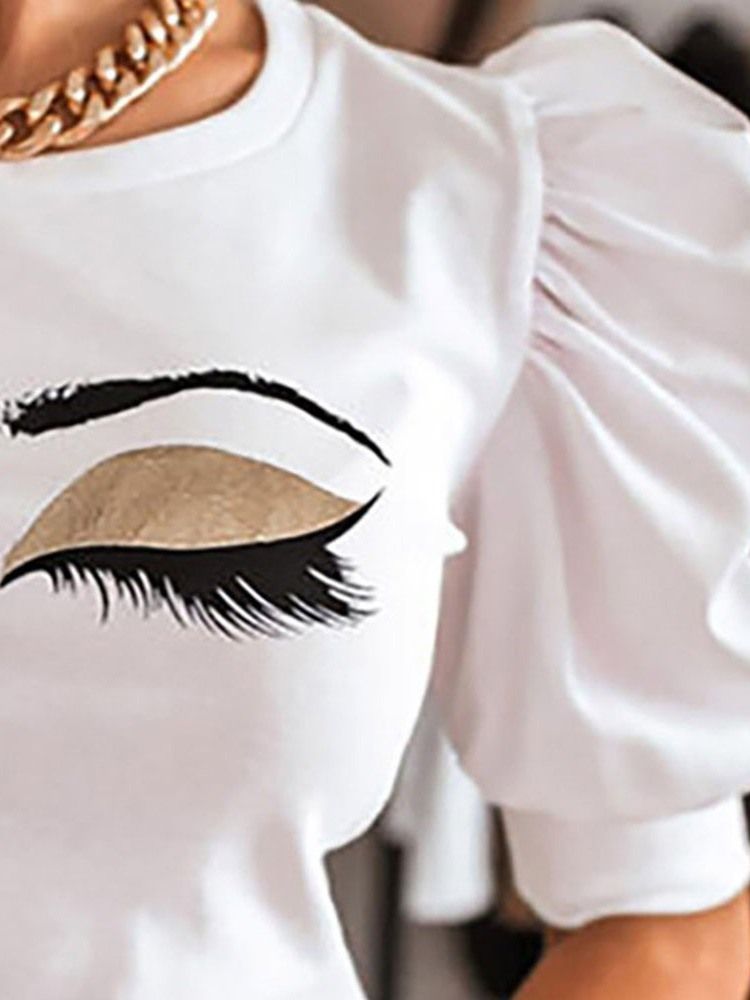 Standard T-shirt Med Rund Hals Rund T-shirt För Kvinnor