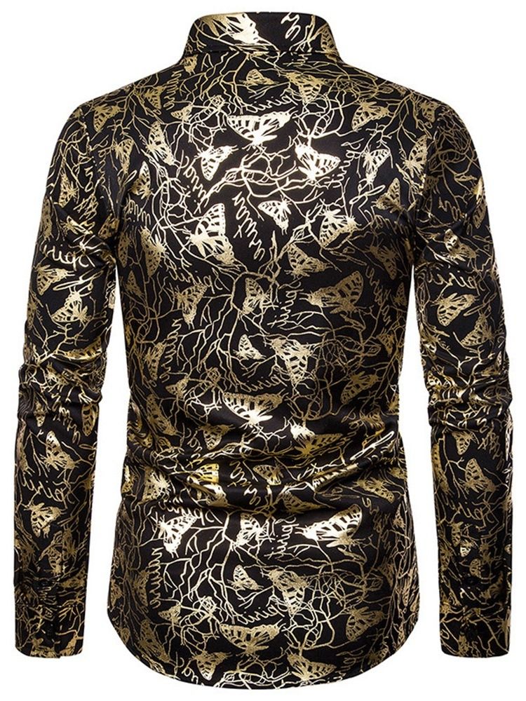 Print Animal Lapel Enkelbredd Herrskjorta