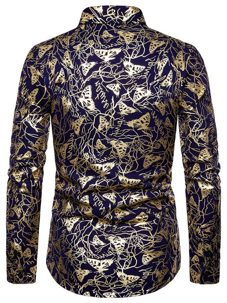 Print Animal Lapel Enkelbredd Herrskjorta
