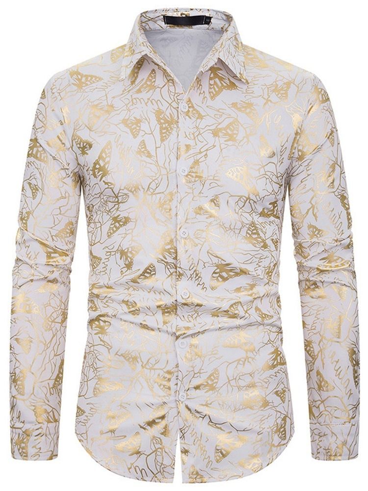 Print Animal Lapel Enkelbredd Herrskjorta
