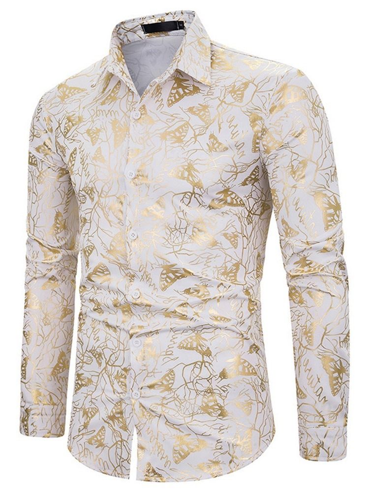 Print Animal Lapel Enkelbredd Herrskjorta