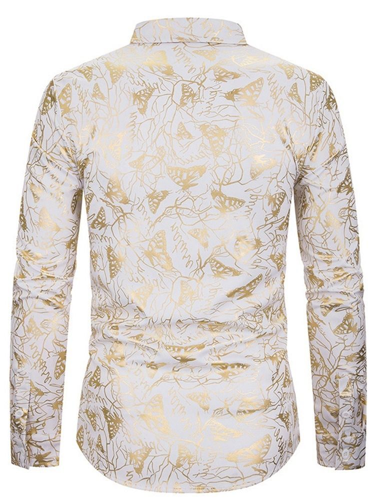 Print Animal Lapel Enkelbredd Herrskjorta