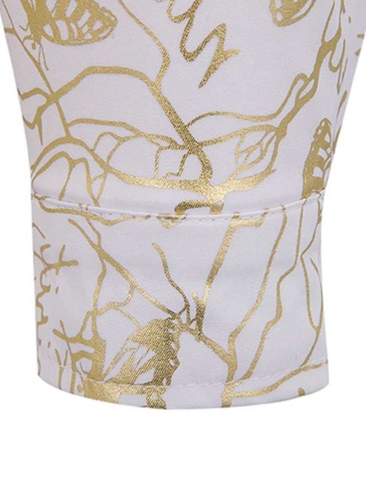 Print Animal Lapel Enkelbredd Herrskjorta