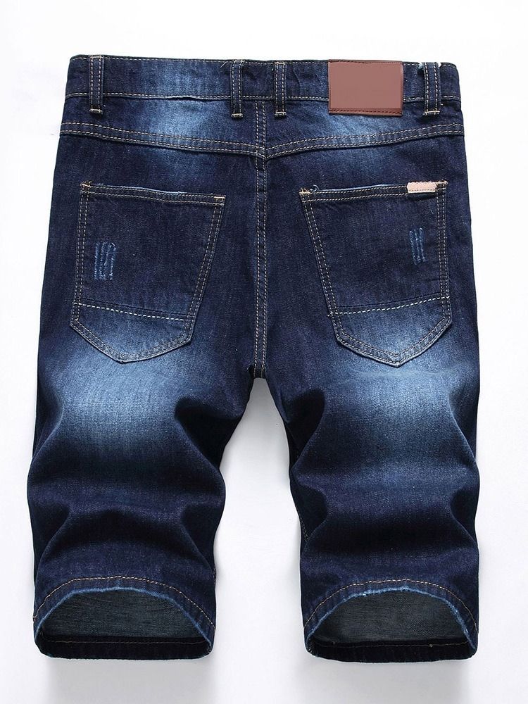 Hole European Mid Waist Denim Shorts För Män