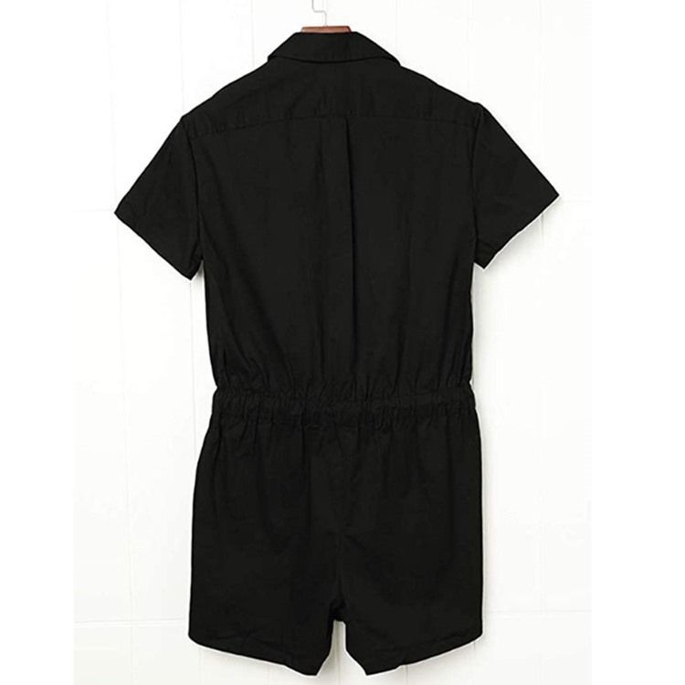 Plain Pocket Shorts För Män Jumpsuits Overalls