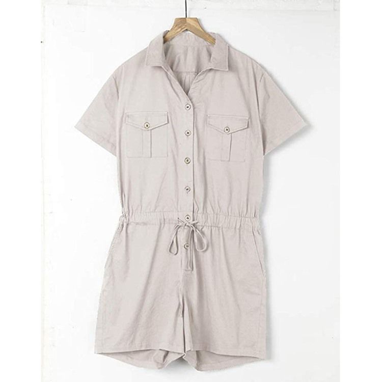 Plain Pocket Shorts För Män Jumpsuits Overalls
