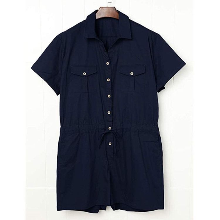 Plain Pocket Shorts För Män Jumpsuits Overalls
