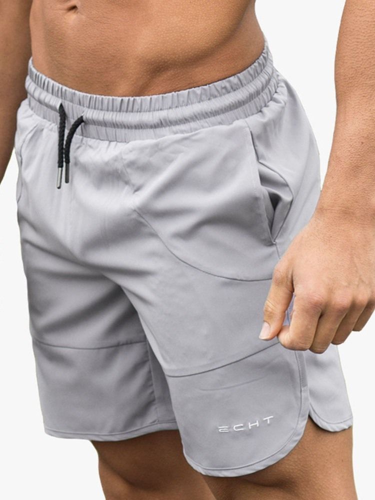 Slim Shorts För Herrar Slim Pocket Casual Snörning