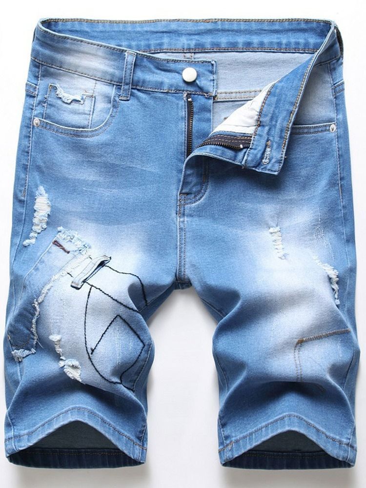 Straight Gradient Patchwork Zipper Men's Jeans