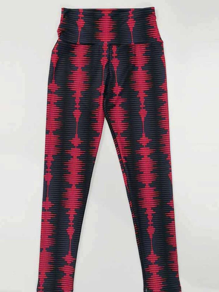 Kvinnors Andningsbara Tryck Tripe Yoga Gym Sport Push Up Leggings Yoga Pants High Waist Tiktok Leggings