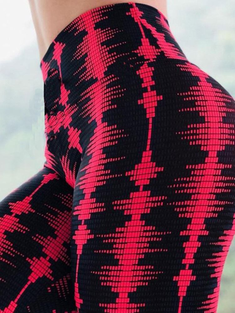 Kvinnors Andningsbara Tryck Tripe Yoga Gym Sport Push Up Leggings Yoga Pants High Waist Tiktok Leggings