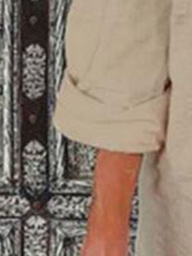 Kvinnor Med En Knapp Vanligt Långärmad Midellång Casual Blazer