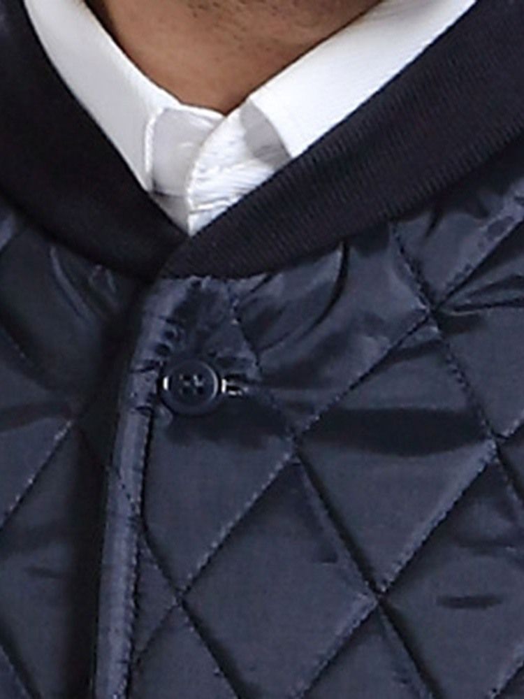 Plain Standard Stand Collar Casual Dunjacka För Män