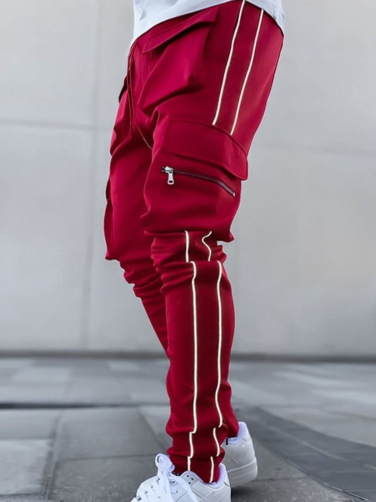 Pocket Color Block Pencil Pants Fall Korean Korean Casual Pants