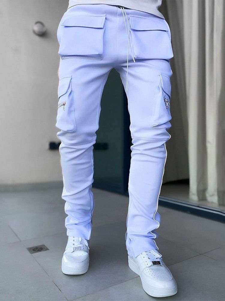 Pocket Color Block Pencil Pants Fall Korean Korean Casual Pants