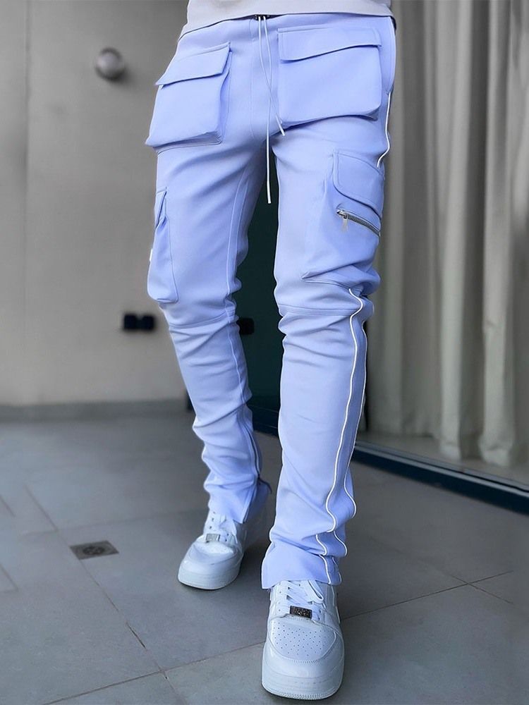Pocket Color Block Pencil Pants Fall Korean Korean Casual Pants