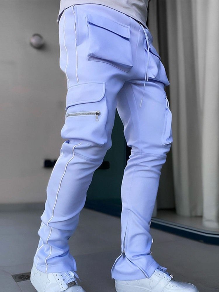Pocket Color Block Pencil Pants Fall Korean Korean Casual Pants