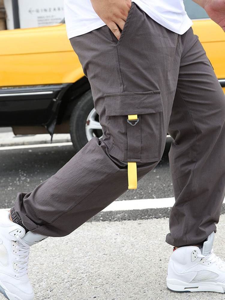 Straight Pocket Thin Hip Hop Men's Byxor